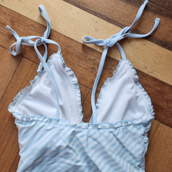 Shade & Shore Blue/White Striped One-Piece Bathing Suit Size XS (0-2) - Picture 12 of 14